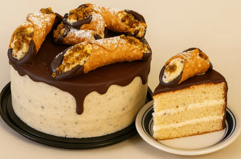 Cannoli Cake with Cannoli Topping